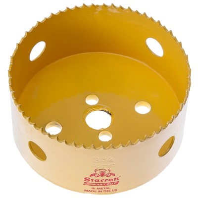 Starrett 95 mm Diameter High Speed Steel Cobalt Bi-metal Hole Saw Drill Bit for Metal, Plaster, Mild Steel, Tubes FCH0334-G
