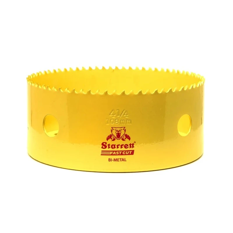 Starrett 108 mm Diameter HSS Bi-metal Fast Cut Hole Saw for Wood, Metal, Stainless Steel FCH0414-G