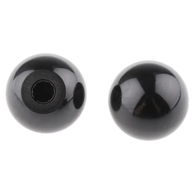 RS PRO Black Duroplast Ball Clamping Knob with Unthreaded Hole, 32 mm Diameter, 8 mm Hole Diameter, 15 mm Hole Length 686-575