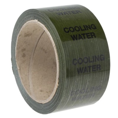 RS PRO Green Vinyl Polypropylene Pipe Marking Tape Pre-printed Cooling Water Text 50mm Width 33m Length 711-384