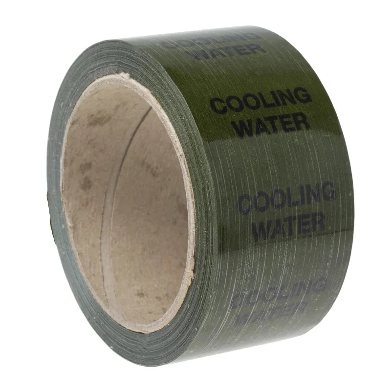 RS PRO Green Vinyl Polypropylene Pipe Marking Tape Pre-printed Cooling Water Text 50mm Width 33m Length 711-384