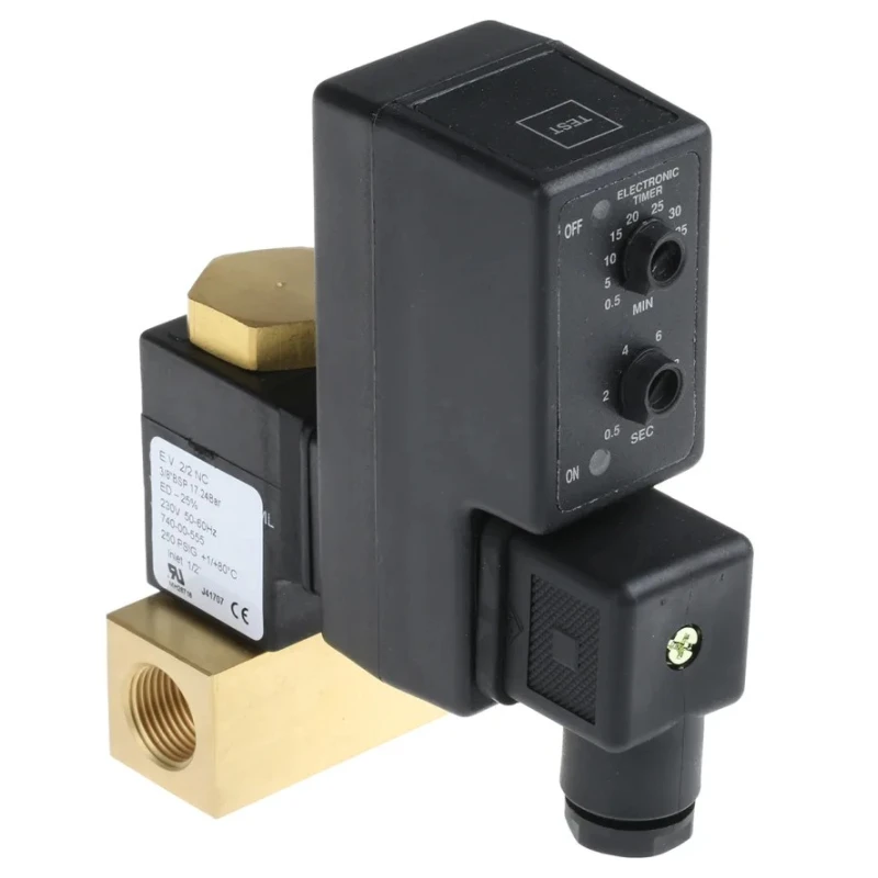 RS PRO Automatic Condensate Drain R 3/8 in Brass Body Nitrile Rubber Seal IP65 240V 50Hz 725-125