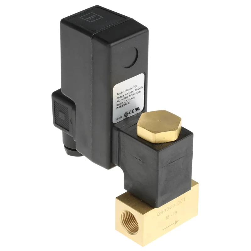 RS PRO Automatic Condensate Drain R 3/8 in Brass Body Nitrile Rubber Seal IP65 240V 50Hz 725-125