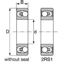SKF 2 Row Self-Aligning Ball Bearing 45 mm ID 100 mm OD 36 mm Width Non-Metallic Cage 2309 E-2RS1TN9