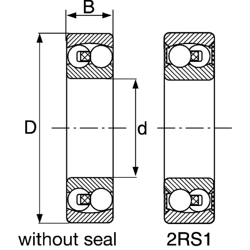 SKF 2 Row Self-Aligning Ball Bearing 45 mm ID 100 mm OD 36 mm Width Non-Metallic Cage 2309 E-2RS1TN9