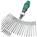 Wera 41 Piece Woodcraft Tool Kit with Universal Bit Holder, Voltage Tester, and Pouch 05135939001