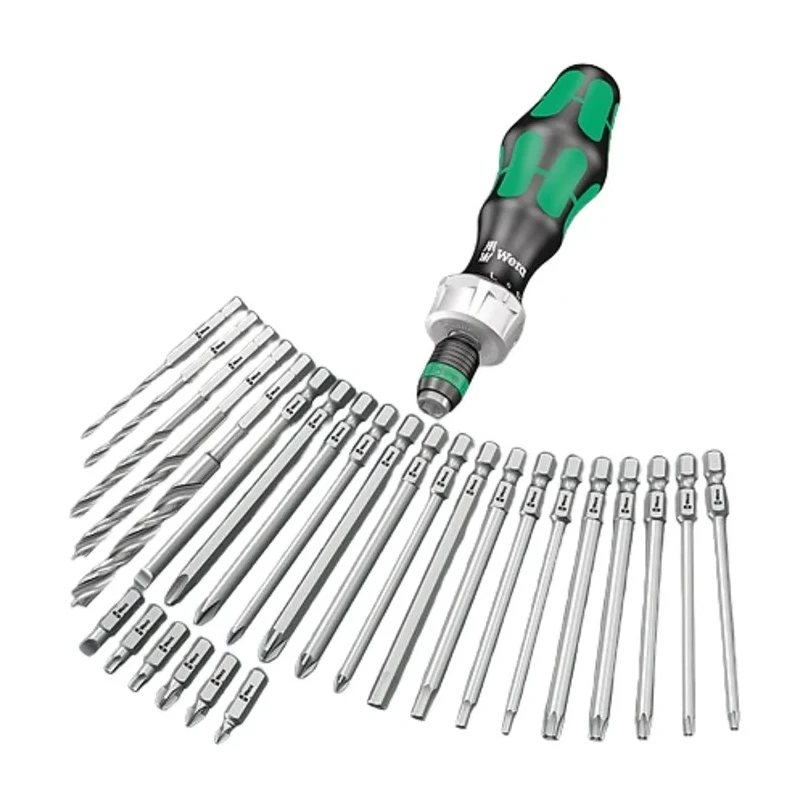 Wera 41 Piece Woodcraft Tool Kit with Universal Bit Holder, Voltage Tester, and Pouch 05135939001