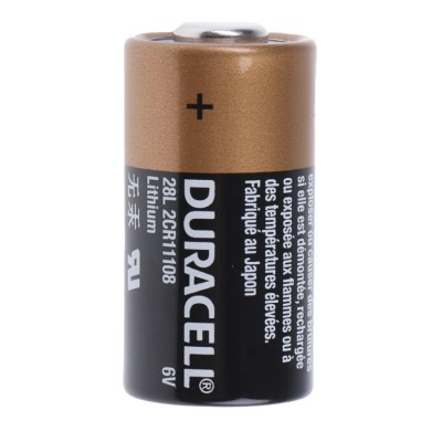 Duracell Lithium Manganese Dioxide 6 V Camera Battery PX28L P1 RS, 150 mAh, 13 mm Diameter x 25.2 mm Height