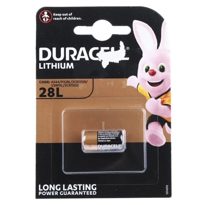 Duracell Lithium Manganese Dioxide 6 V Camera Battery PX28L P1 RS, 150 mAh, 13 mm Diameter x 25.2 mm Height