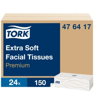 Tork White Facial Tissue 2-Ply, Soft and Absorbent, Pack of 150 Sheets 476417