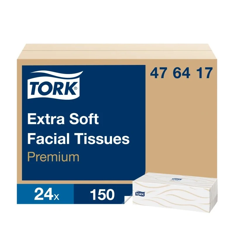 Tork White Facial Tissue 2-Ply, Soft and Absorbent, Pack of 150 Sheets 476417