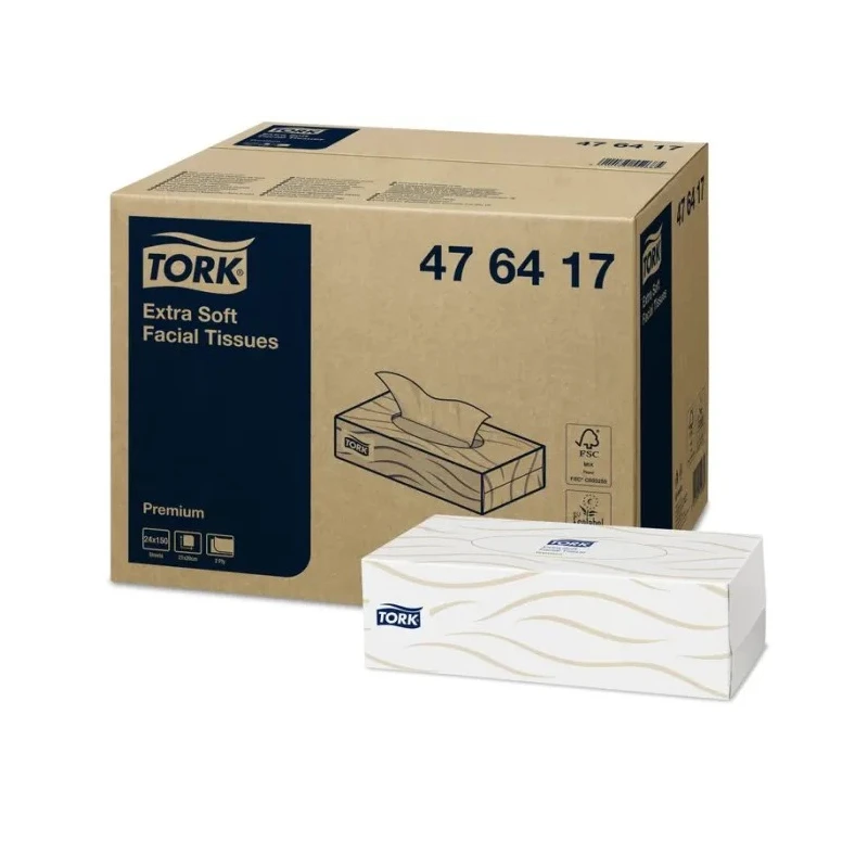 Tork White Facial Tissue 2-Ply, Soft and Absorbent, Pack of 150 Sheets 476417