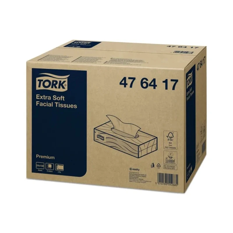 Tork White Facial Tissue 2-Ply, Soft and Absorbent, Pack of 150 Sheets 476417