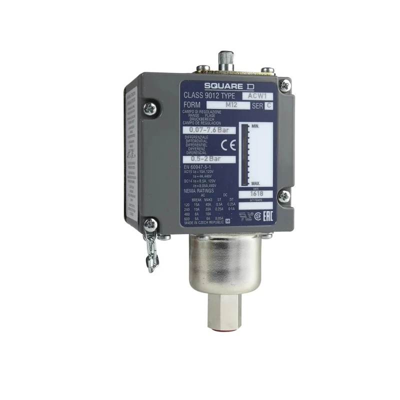 Telemecanique Sensors OsiSense XM Series Electromechanical Pressure Sensor, 1 CO Output, 0.07 bar Min, 7.6 bar ACW1M129012