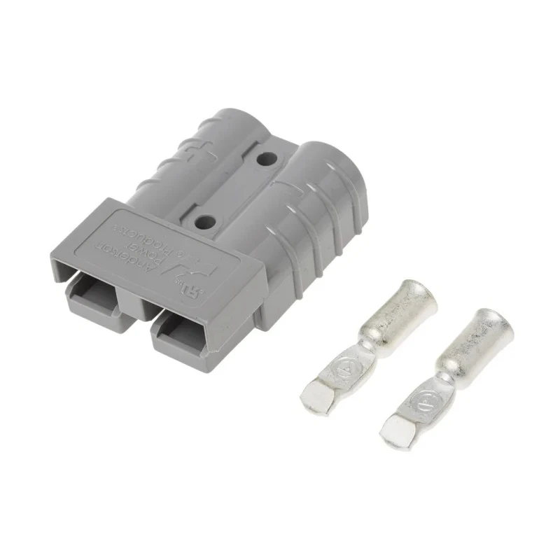 Anderson Power Products SB50 Series 2 Way Male Battery Connector, Horizontal, Cable Mount, 600V, 50A SB50