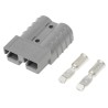Anderson Power Products SB50 Series 2 Way Male Battery Connector, Horizontal, Cable Mount, 600V, 50A SB50