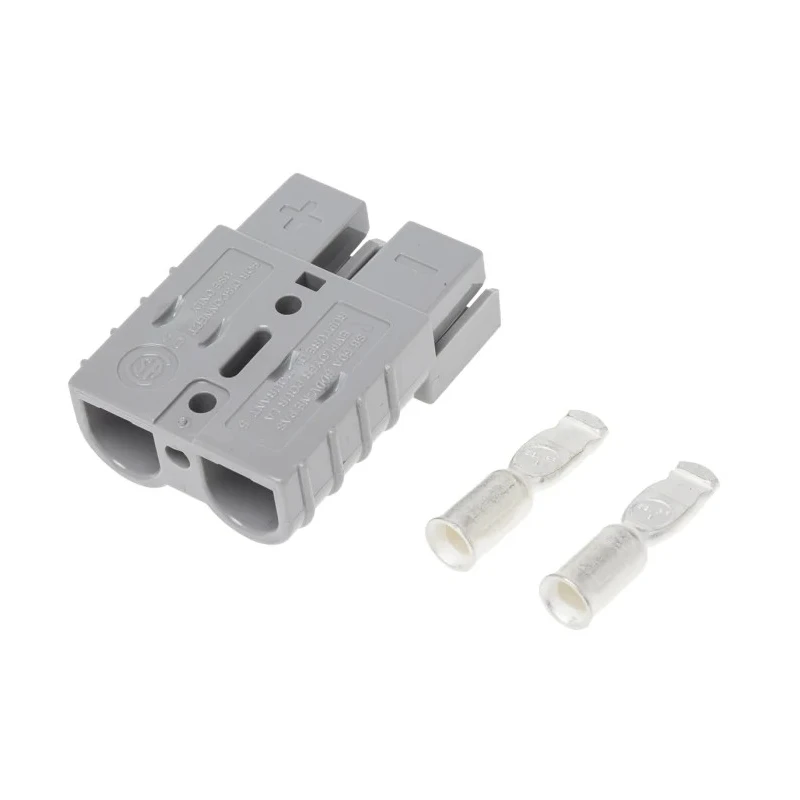 Anderson Power Products SB50 Series 2 Way Male Battery Connector, Horizontal, Cable Mount, 600V, 50A SB50