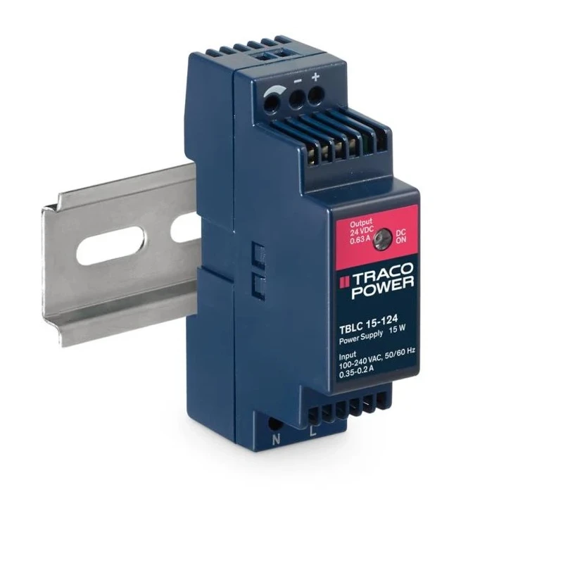 TRACOPOWER Switched Mode DIN Rail Power Supply 264V AC Input 28V DC 630 mA 15W TBLC 15-124