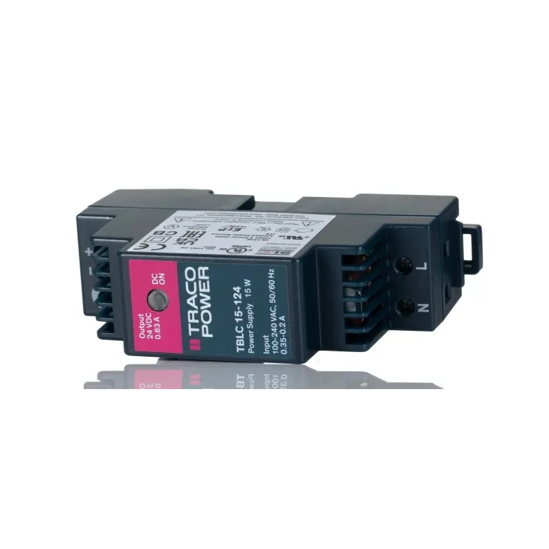 TRACOPOWER Switched Mode DIN Rail Power Supply 264V AC Input 28V DC 630 mA 15W TBLC 15-124