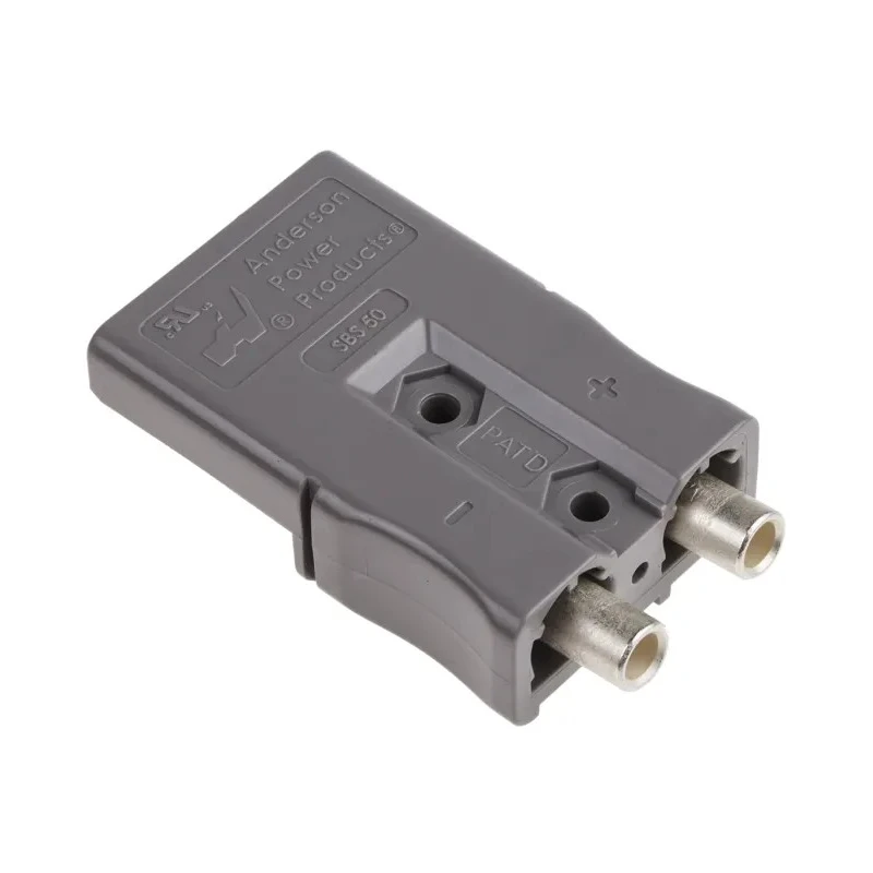 Anderson Power Products SBS Series 2 Way Male Battery Connector, Straight Cable Mount, 600V, 110A SBS50GRY10MM