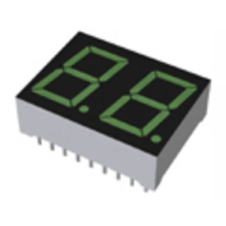 ROHM 2-Character 7-Segment 14.3 mm Character Height LED Display Right Side Decimal Orientation LBP-602MA2