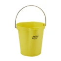 Vikan 6L Plastic Yellow Round Bucket with Handle, 260mm Length, 270mm Width, 258mm Height 56886