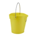 Vikan 6L Plastic Yellow Round Bucket with Handle, 260mm Length, 270mm Width, 258mm Height 56886