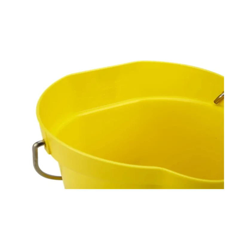 Vikan 6L Plastic Yellow Round Bucket with Handle, 260mm Length, 270mm Width, 258mm Height 56886