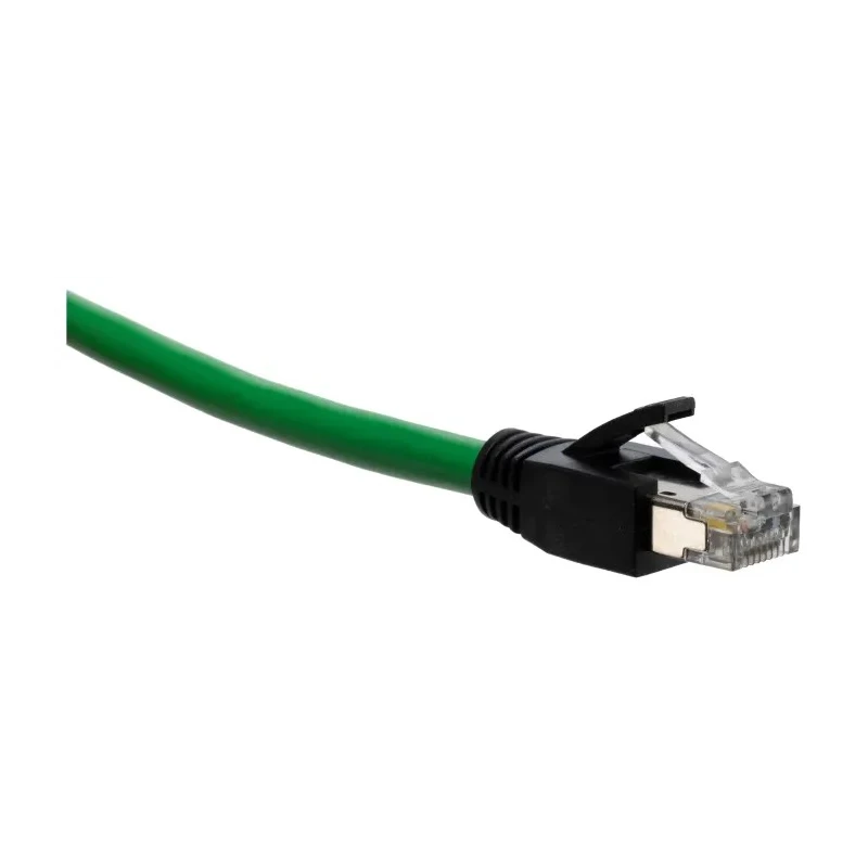 RS PRO Shielded Cat5e Ethernet Cable, 5 m, Green PVC Braid Jacket, M12 Male to RJ45 Male, 60V Cat5e