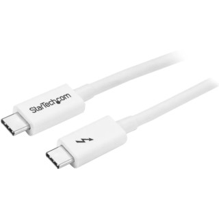 StarTech.com Thunderbolt Cable USB 3.2 Type-C 1 m White PVC Jacket 20Gbps 100W Power Delivery 4K60 Video TBLT3MM1MW