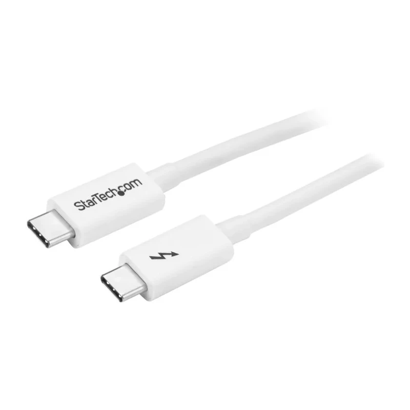 StarTech.com Thunderbolt Cable USB 3.2 Type-C 1 m White PVC Jacket 20Gbps 100W Power Delivery 4K60 Video TBLT3MM1MW