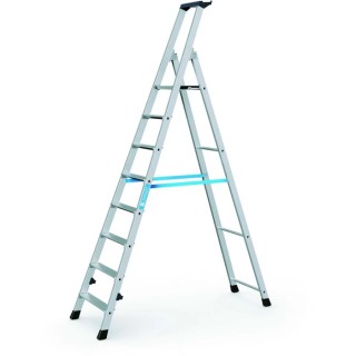 Zarges Aluminium 8 Steps Step Ladder with 1.7m Platform Height and 2.29m Open Length Model 42458