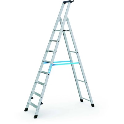 Zarges Aluminium 8 Steps Step Ladder with 1.7m Platform Height and 2.29m Open Length Model 42458