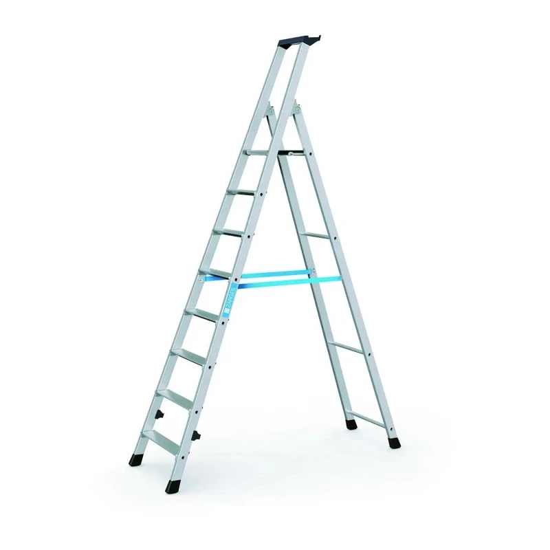 Zarges Aluminium 8 Steps Step Ladder with 1.7m Platform Height and 2.29m Open Length Model 42458