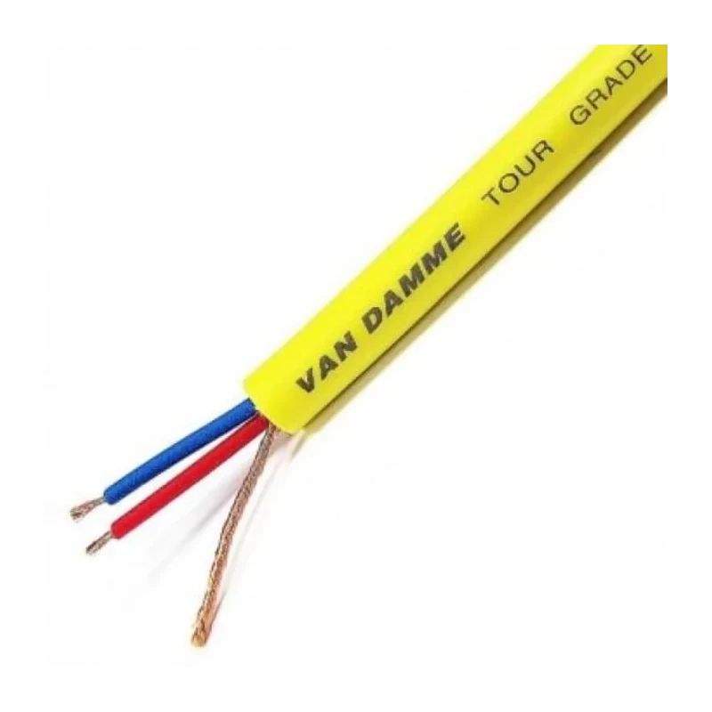 Van Damme 3 Core 0.22 mm² CSA Screened Microphone Cable 6.35 mm OD 100 m Yellow 268025040100