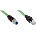 SICK M12 RJ45 Ethernet Cable 10 m Green Polyurethane Jacket 