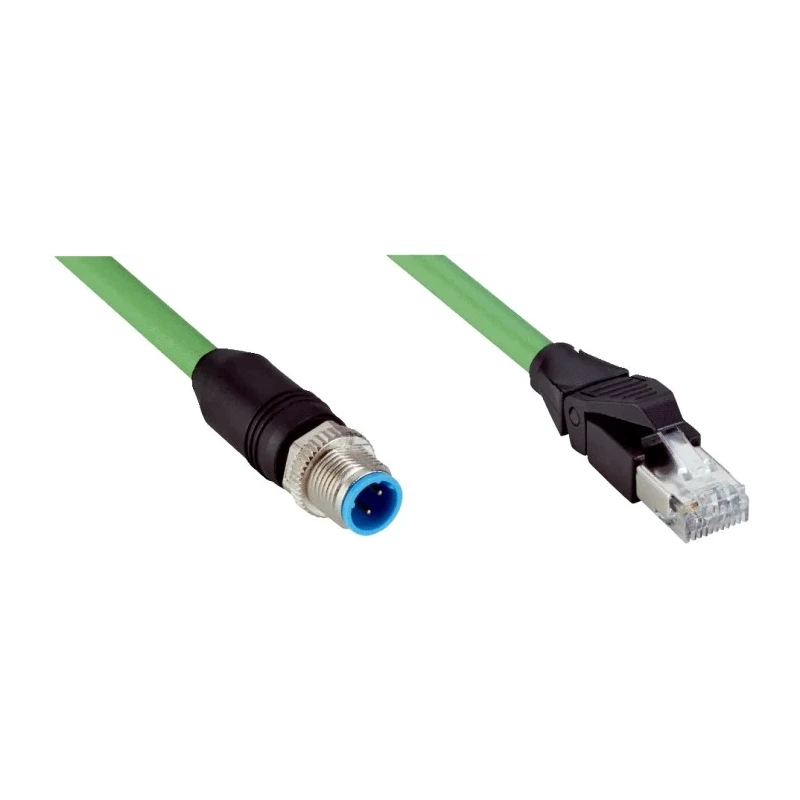 SICK M12 RJ45 Ethernet Cable 10 m Green Polyurethane Jacket 