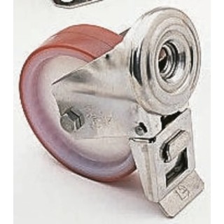 LAG Stainless Steel Swivel Castor with Polyurethane Wheel 125mm Diameter 150 kg Load Capacity 21231 FR HB