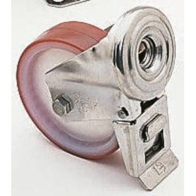 LAG Stainless Steel Swivel Castor with Polyurethane Wheel 125mm Diameter 150 kg Load Capacity 21231 FR HB