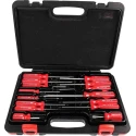 RS PRO Pozidriv and Slotted Standard Screwdriver Set, 15-Piece, Ergonomic Handles, Chrome Vanadium Steel, Model 228-4143
