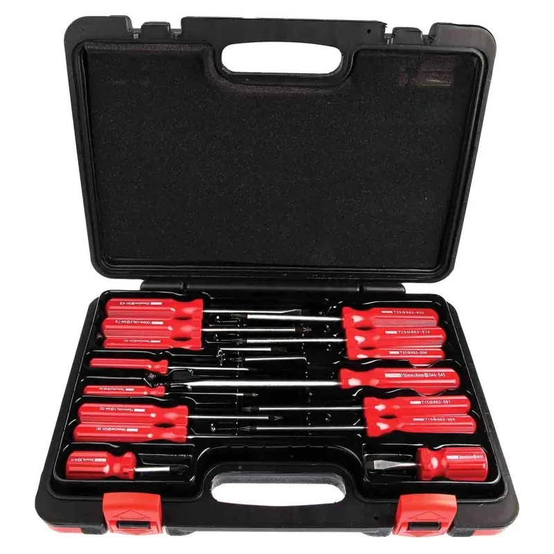 RS PRO Pozidriv and Slotted Standard Screwdriver Set, 15-Piece, Ergonomic Handles, Chrome Vanadium Steel, Model 228-4143