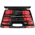 RS PRO Pozidriv and Slotted Standard Screwdriver Set, 15-Piece, Ergonomic Handles, Chrome Vanadium Steel, Model 228-4143