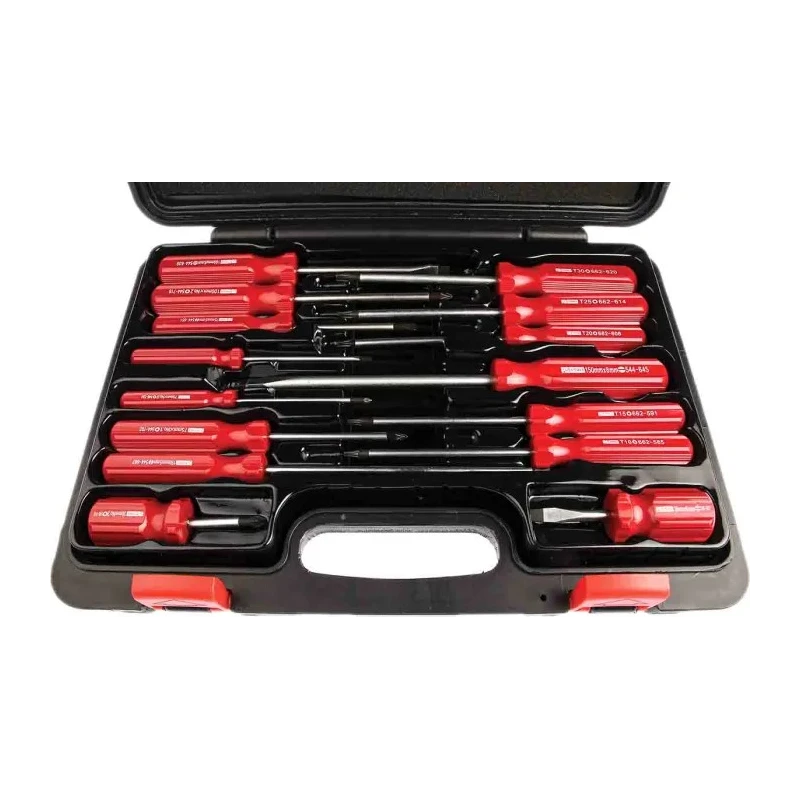 RS PRO Pozidriv and Slotted Standard Screwdriver Set, 15-Piece, Ergonomic Handles, Chrome Vanadium Steel, Model 228-4143