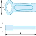 Facom Spanner Single Ended 100 mm Size, 420 mm Overall Length, Beryllium Copper Alloy 50.100SR