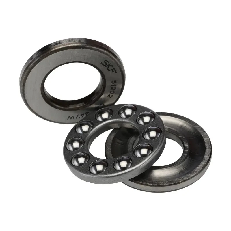SKF 1 Row Thrust Ball Bearing 15 mm ID, 32 mm OD, 12 mm Width, Sheet Metal Cage Steel Balls 51202