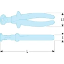 Facom 1-Piece Round Nose Plier Straight 170mm Overall Length, 1000V VDE Approved, 7.5mm Jaw, ESD Safe 190.16AVSE