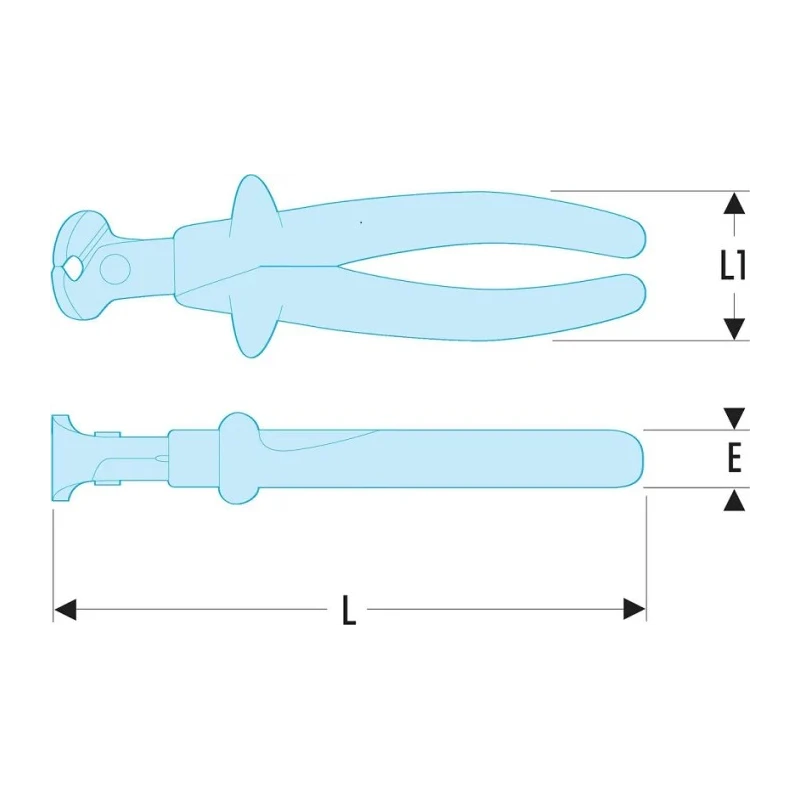 Facom 1-Piece Round Nose Plier Straight 170mm Overall Length, 1000V VDE Approved, 7.5mm Jaw, ESD Safe 190.16AVSE
