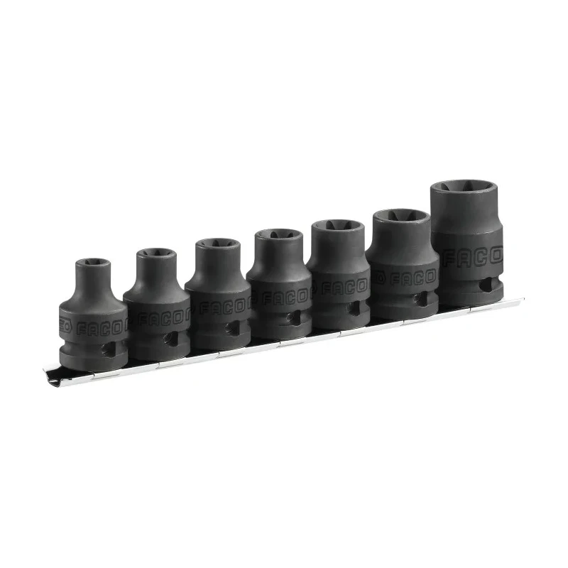 Facom 7-Piece 1/2 in Torx Impact Socket Set Chrome Molybdenum Steel Japan NSTX.J7
