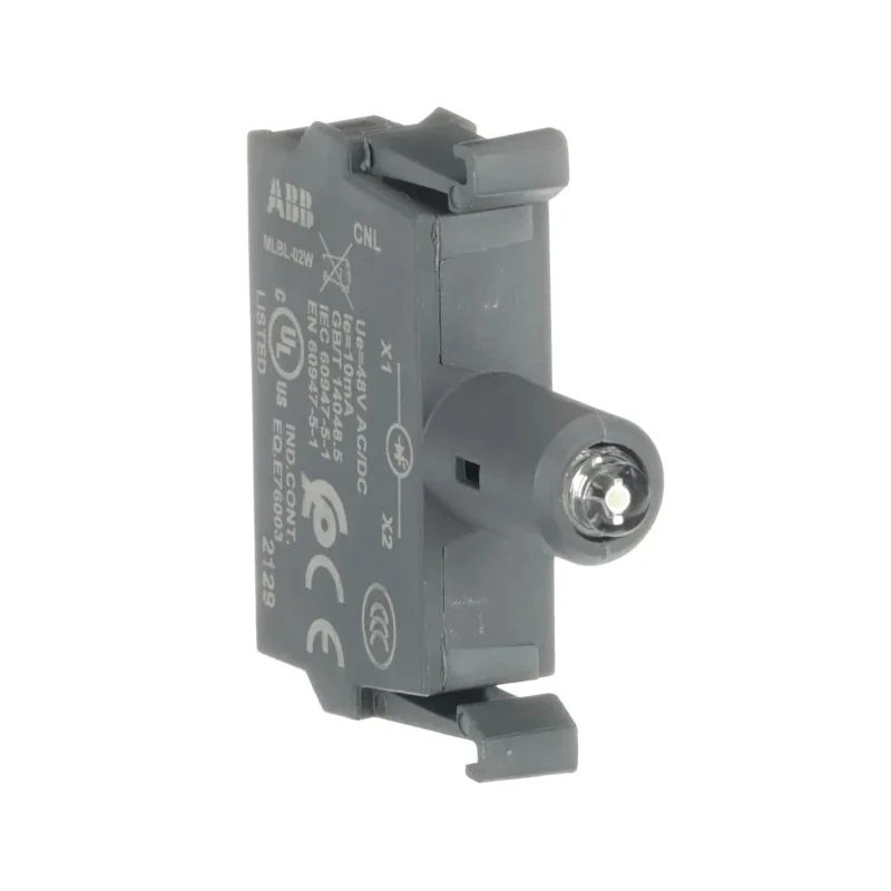 ABB MLBL Series LED Light Block, 48 V AC/DC, White Illumination, Screw Terminal Type, Model 1SFA611621R1025 MLBL-02W