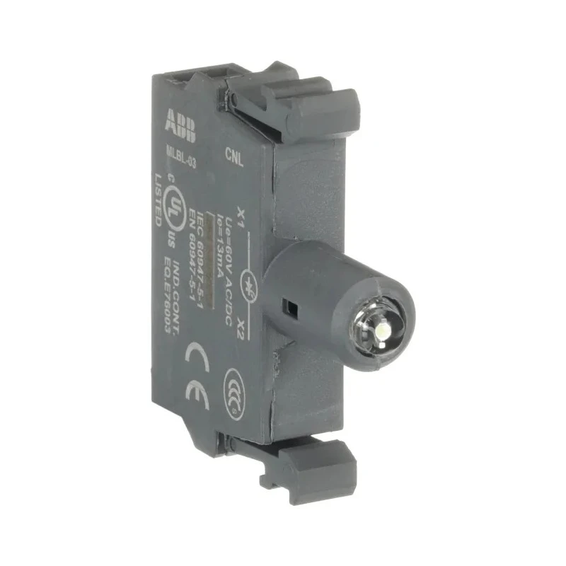 ABB MLBL Series Light Block White LED Indicator 60 V AC/DC, 44mm Height, Screw Terminal 1SFA611621R1035 MLBL-03W